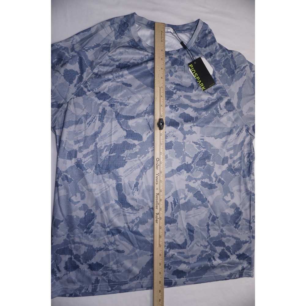 Pinspark Large Blue Camo Polyester UPF 50+ Performance T-Shirt - Picture 4 of 7